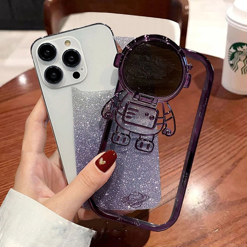 Glitter Astronaut Stand Phone Case.
