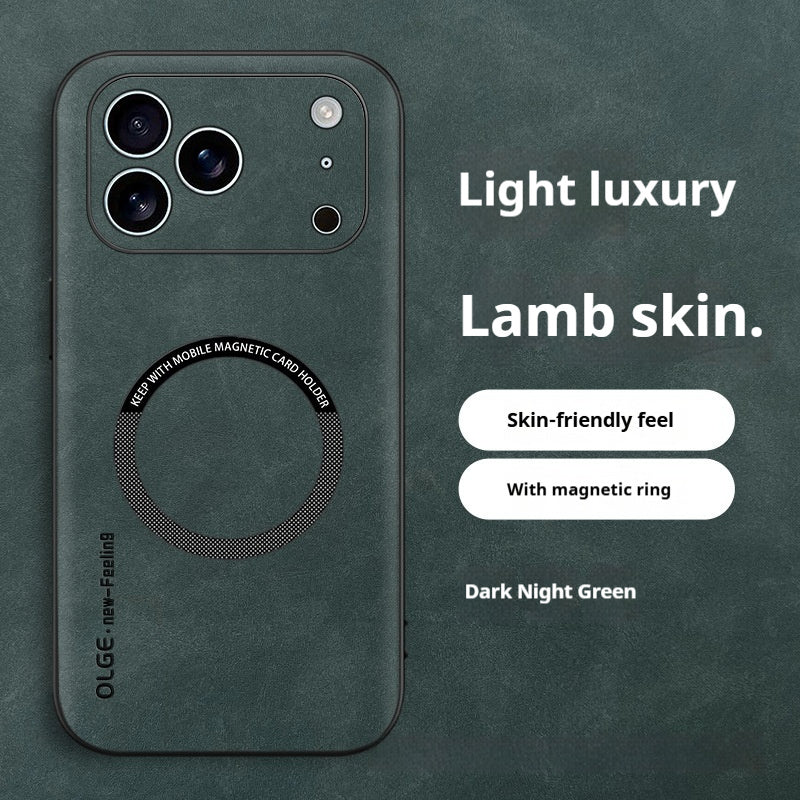 Magnetic Leather Charging Phone Case.