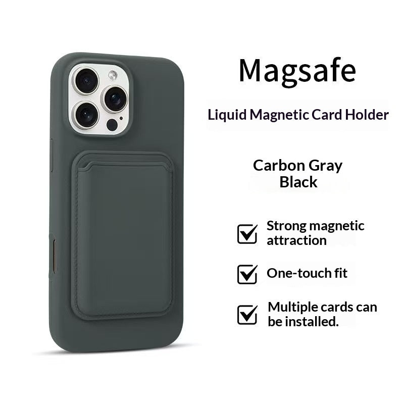 Magnetic Cardholder Silicone Phone Case.